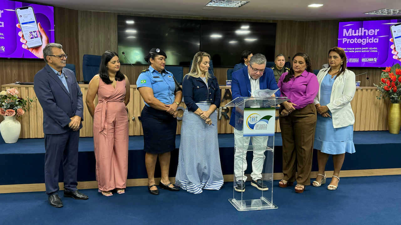 Câmara de São Gonçalo oficializa parceria para integrar aplicativo Mulher Protegida à rede de apoio às vítimas de violência (Foto: Kauan Cardoso/CMSGA)